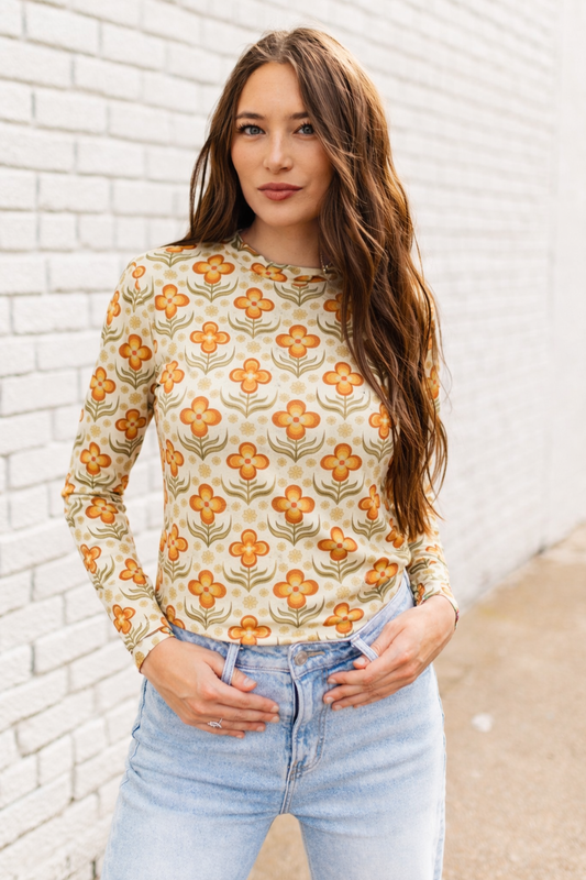 TH1221 PALE YELLOW RETRO PUFF MESH TOP (7 Piece)