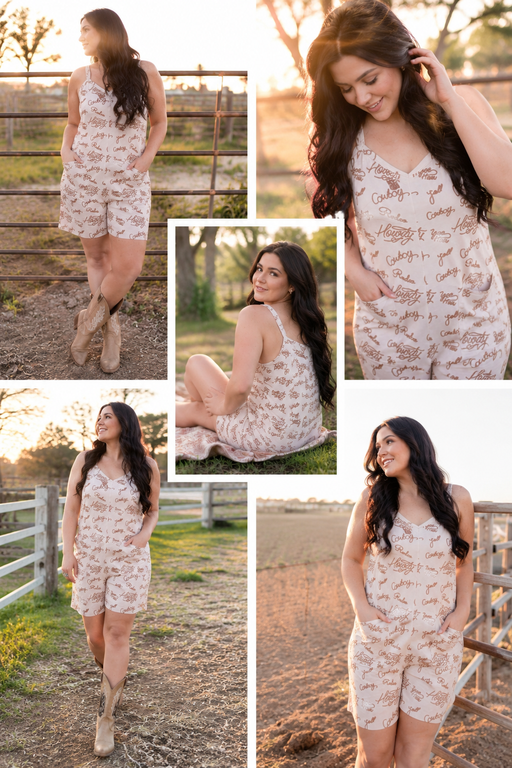 TH1406 LASSO PRINTED ROMPER (6 Piece)