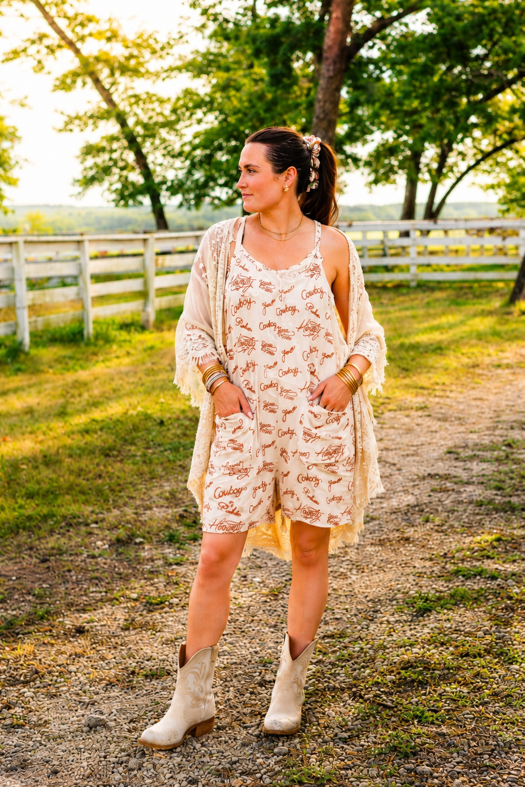 TH1406 LASSO PRINTED ROMPER (6 Piece)