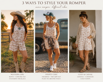 TH1406 LASSO PRINTED ROMPER (6 Piece)
