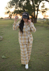 RTS MUSTARD PLAID SET(TOP/BOTTOM)  2-2-2-1 (7)