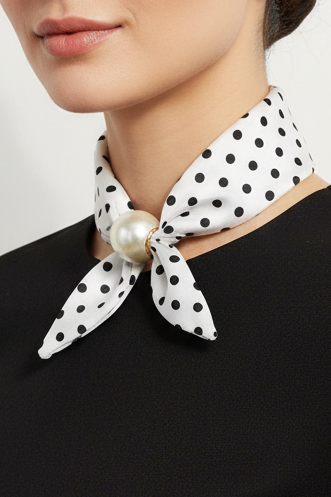 60053 R1-185 WHITE POLKADOT SCARF NL