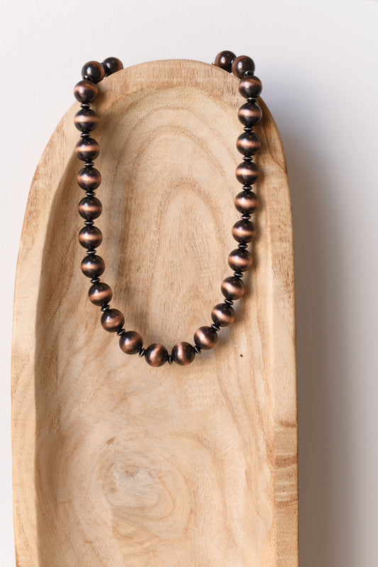 1578 HH-268 COPPER NAVAJO PEARL 18" NECKLACE