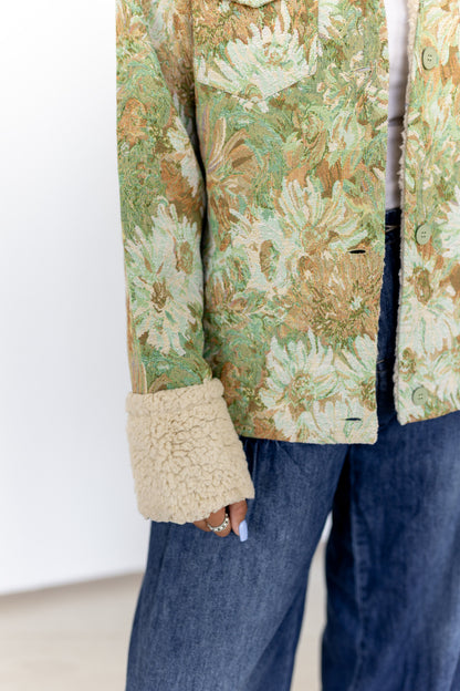 TH018 VINTAGE FLORAL SHERPA JACKET(7 Piece)