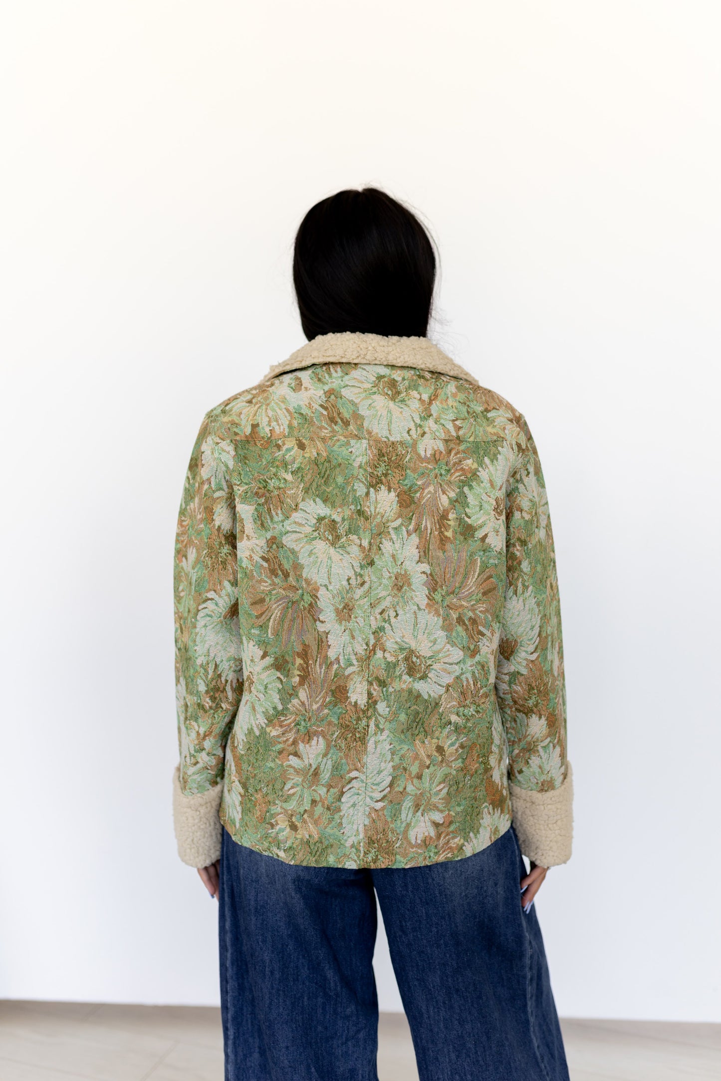 TH018 VINTAGE FLORAL SHERPA JACKET(7 Piece)