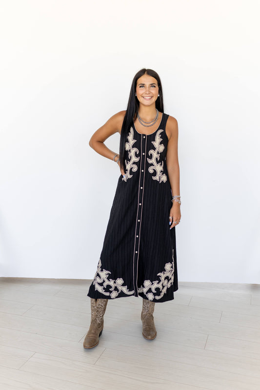 TH2555 S147 BLACK DRESS STITCH APPLIQUE (1 Piece)