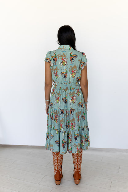 TH83 S184 FLUTTER SLEEVE DRESS HOWDY  (1 Pieces)