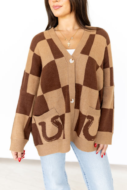 TH2977 BROWN CHECK HORSESHOE(1 Piece)