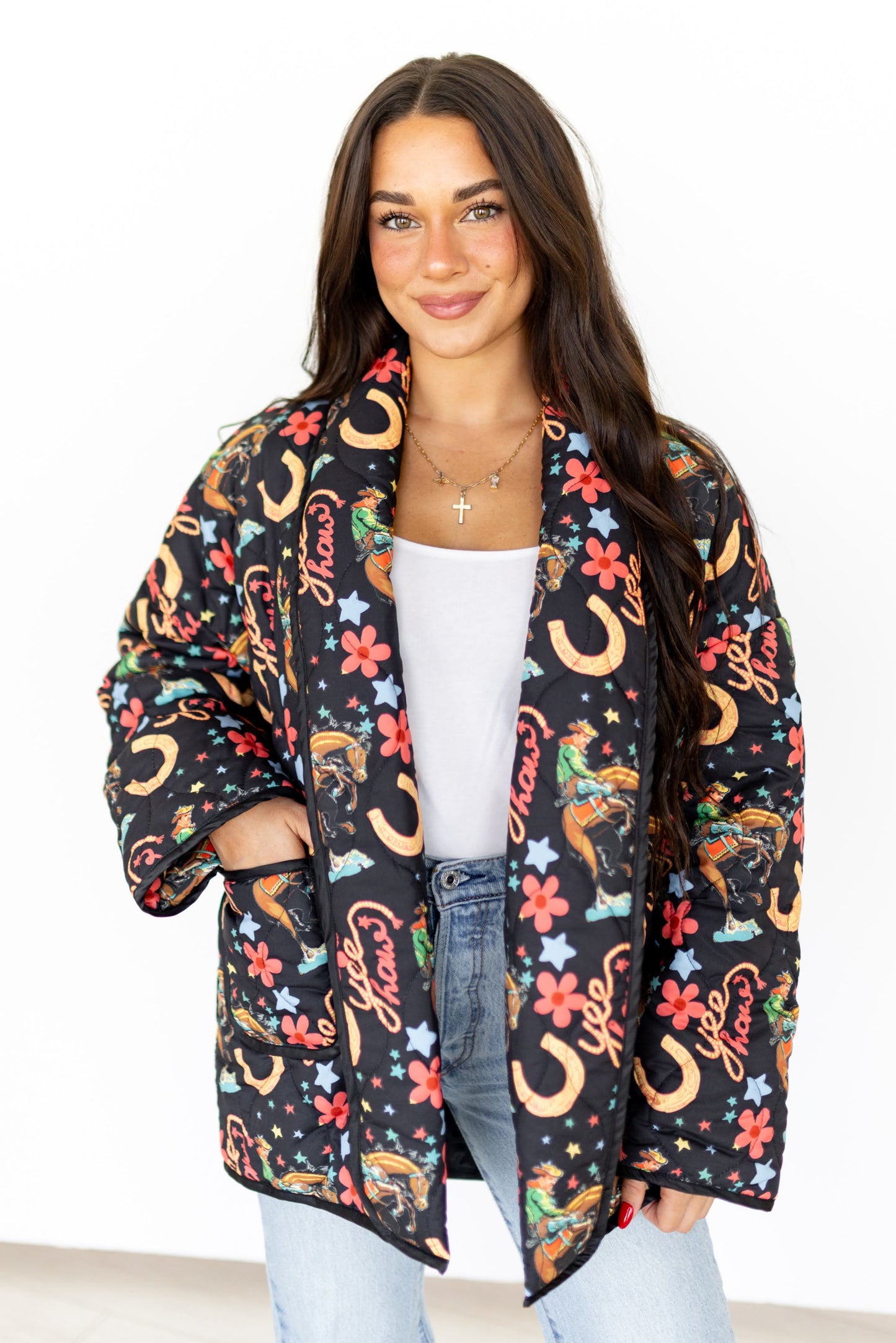 TH1070 S268 BLACK YEEHAW QUITTED JACKET (1 Piece)