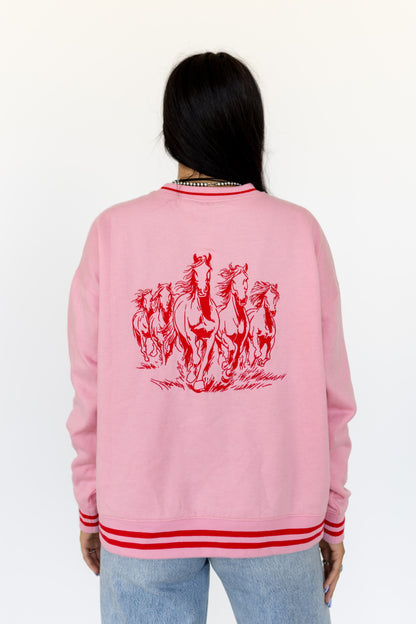 VR200 PINK VR RUNNING HORSE SWEATSHIRT (6 PIECE- WOMEN)
