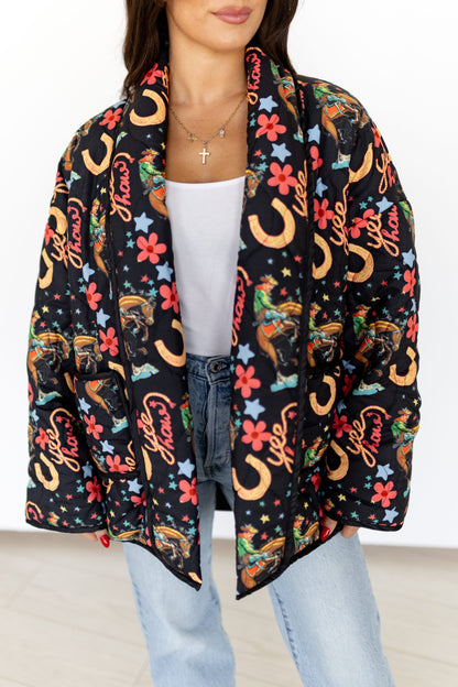 TH1070 S268 BLACK YEEHAW QUITTED JACKET (1 Piece)