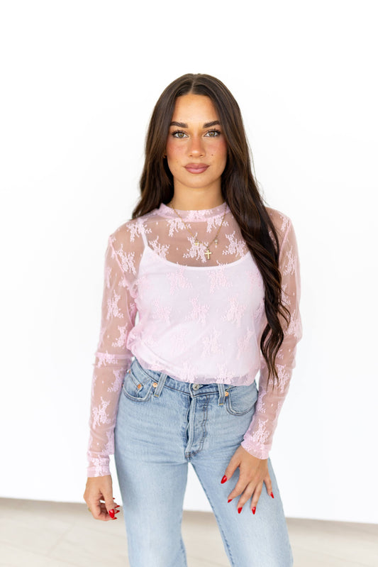 TH1221 R16  LACE TOPS BABY PINK (7 Piece)