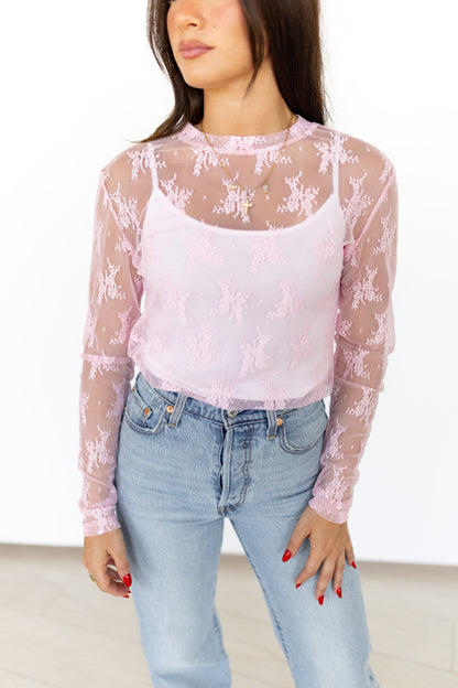 TH1221 R16  LACE TOPS BABY PINK (7 Piece)