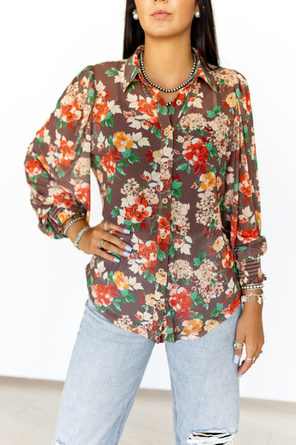 TH2784 FALL FLORAL MESH BLOUSE (7 Piece)
