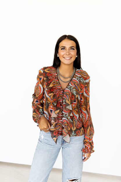 TH008 ABSTRACT FUFFLE BLOUSE (7 Piece)