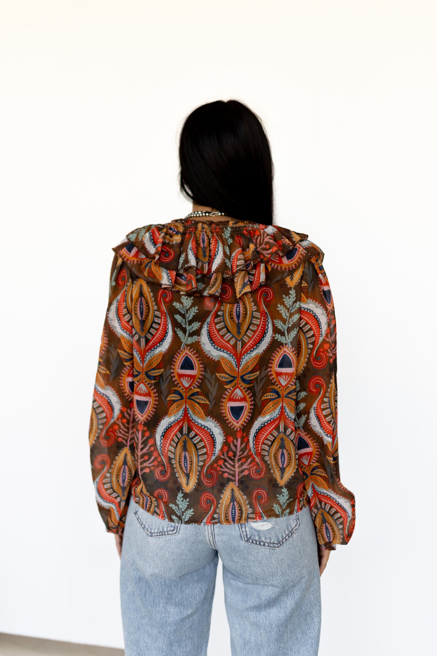 TH008 ABSTRACT FUFFLE BLOUSE (7 Piece)