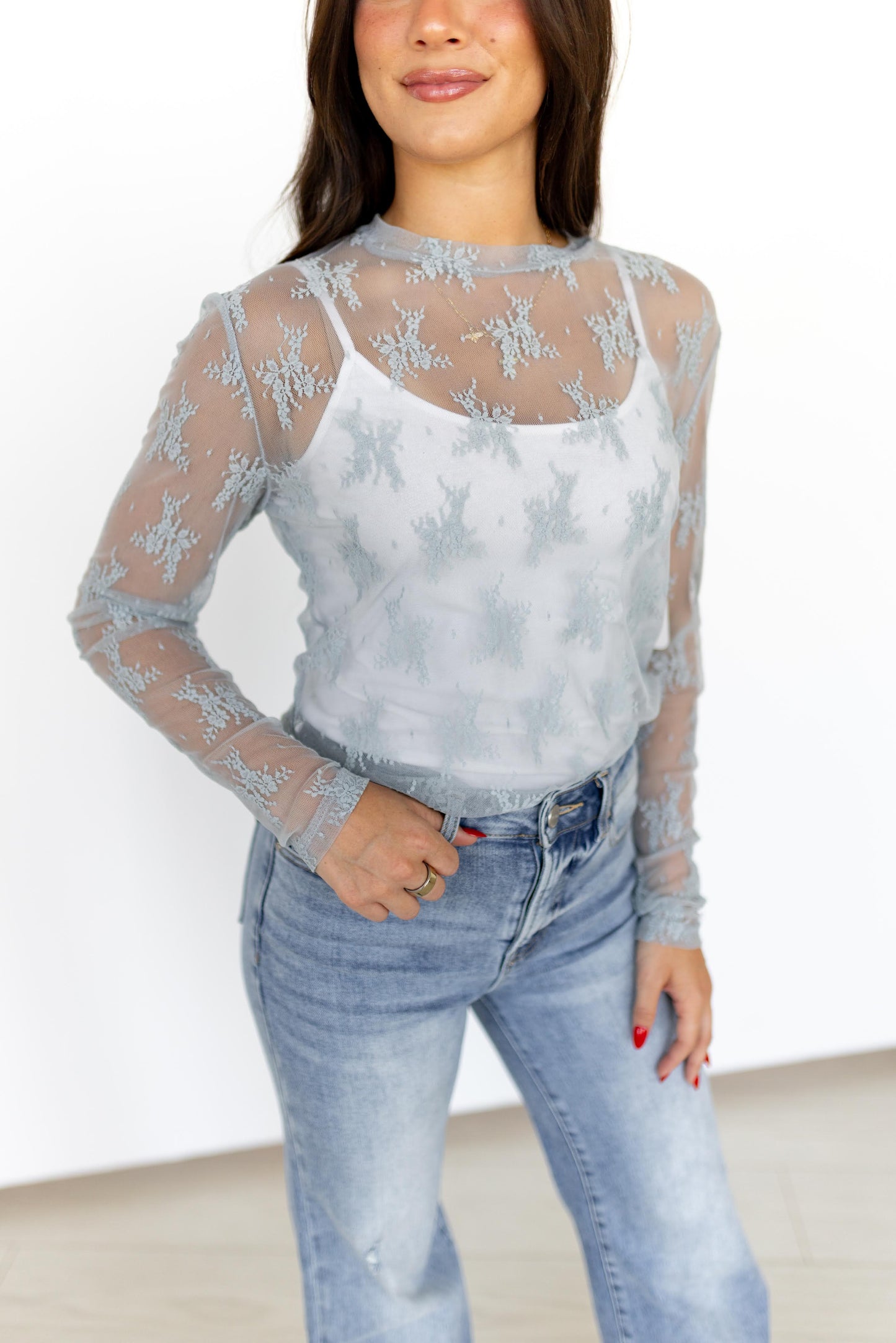 TH1221 R17 LACE TOPS DUSTY BLUE (7 Piece)