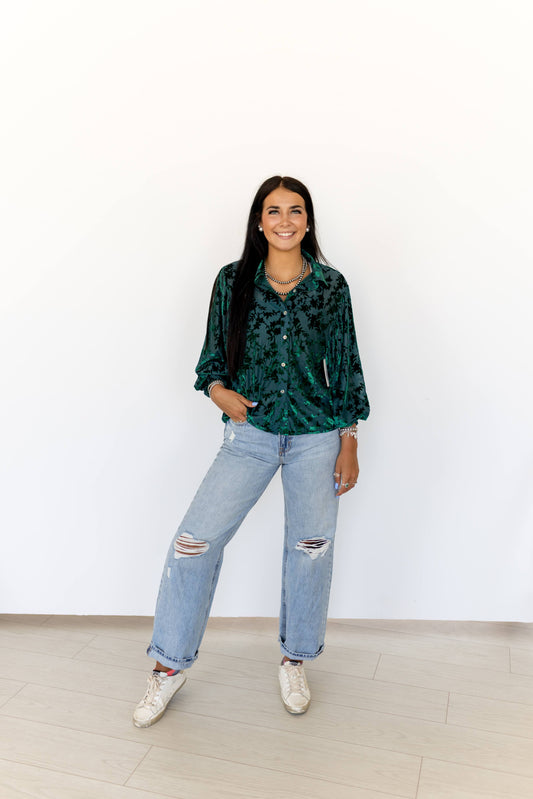 TH23 S319 VELVET BURNOUT GREEN (1 PIECE)