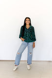 TH23 Velvet Burnout Blouse -GREEN    (7) 28/196