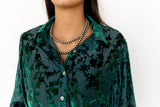 TH23 Velvet Burnout Blouse -GREEN    (7) 28/196