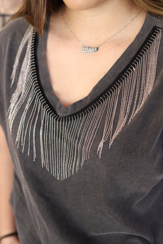 1410 FRINGE VINTAGE WASH TOP