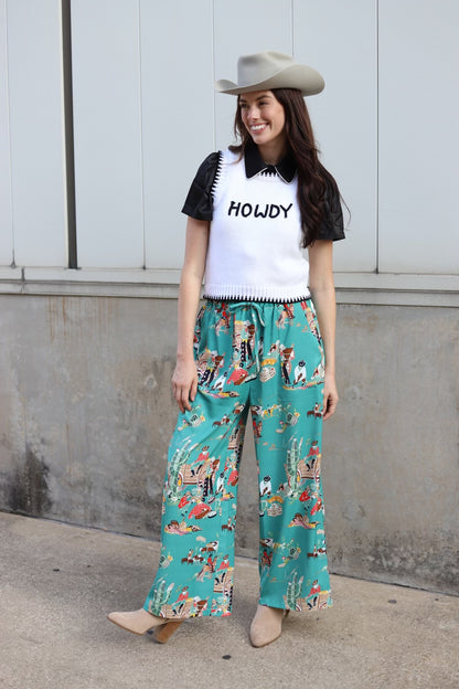 TH2109 S162 TURQ WAGON PANT (1 Piece)