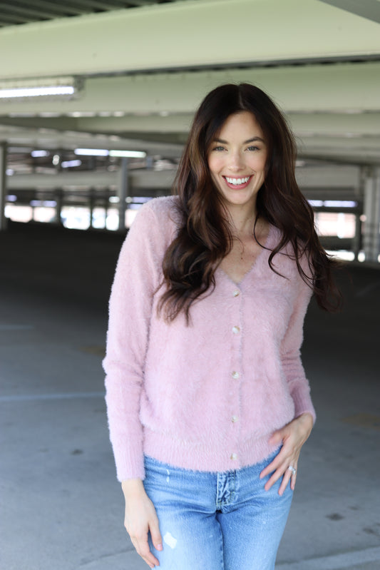 TH1625 FUZZY BUTTON SWEATER MAUVE  (7)