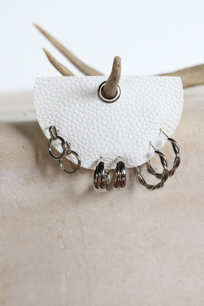 448RH H161 SILVER HOOP EARRING SET OF 3