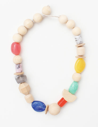 6662 HH241 MU Multicolor Mixed Bead Statement Necklace
