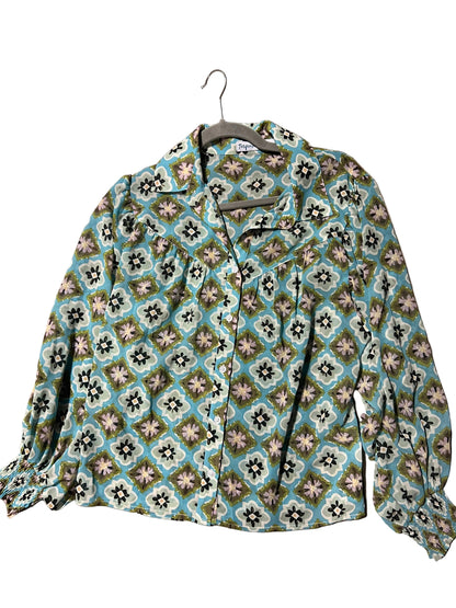 TH24 TURQUOISE MEDALLION BLOUSE ( 7 PIECE)