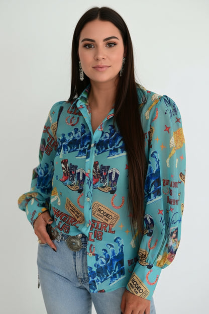 TH11 TURQUOISE COWGIRL COLLAGE  (7 Piece)