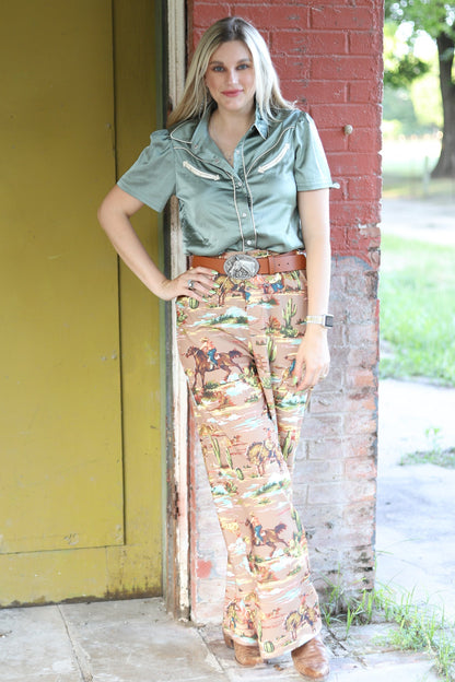 TH221 S161 TAUPE COWBOY TROUSER PANT SINGLE  (1 Piece)