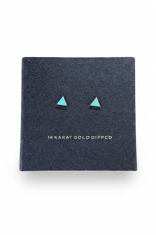 18675 R3-38 Gold-Tone Turquoise Stud Earrings