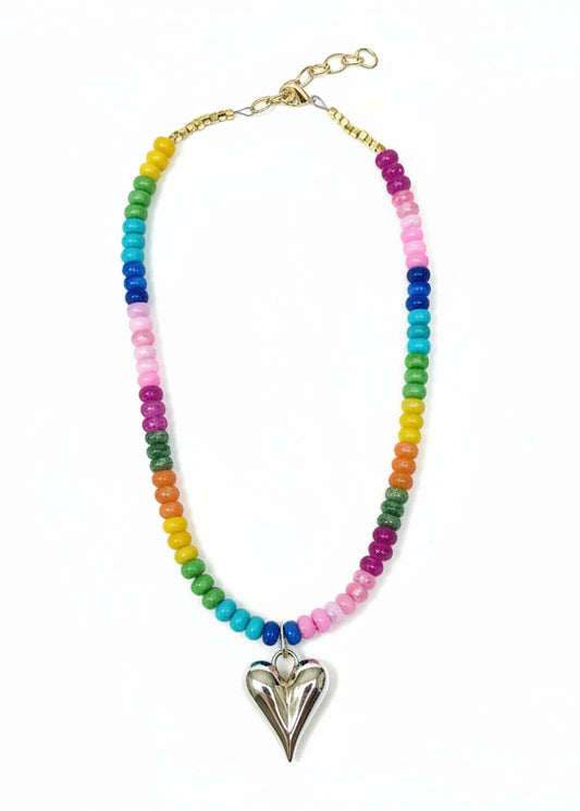 211262 MULTI BEAD GOLD HEART HM NL