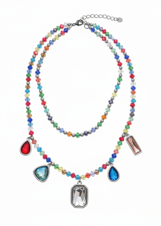 102370 N68 DOUBLE MULTI CRYSTAL CHARM NL