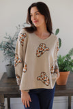 RTS TH2056 CHEETAH COWBOY HAT SWEATER - VNECK