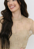 TH1224 TAN LACE SHORT SLEEVE TOPS (7 Piece)
