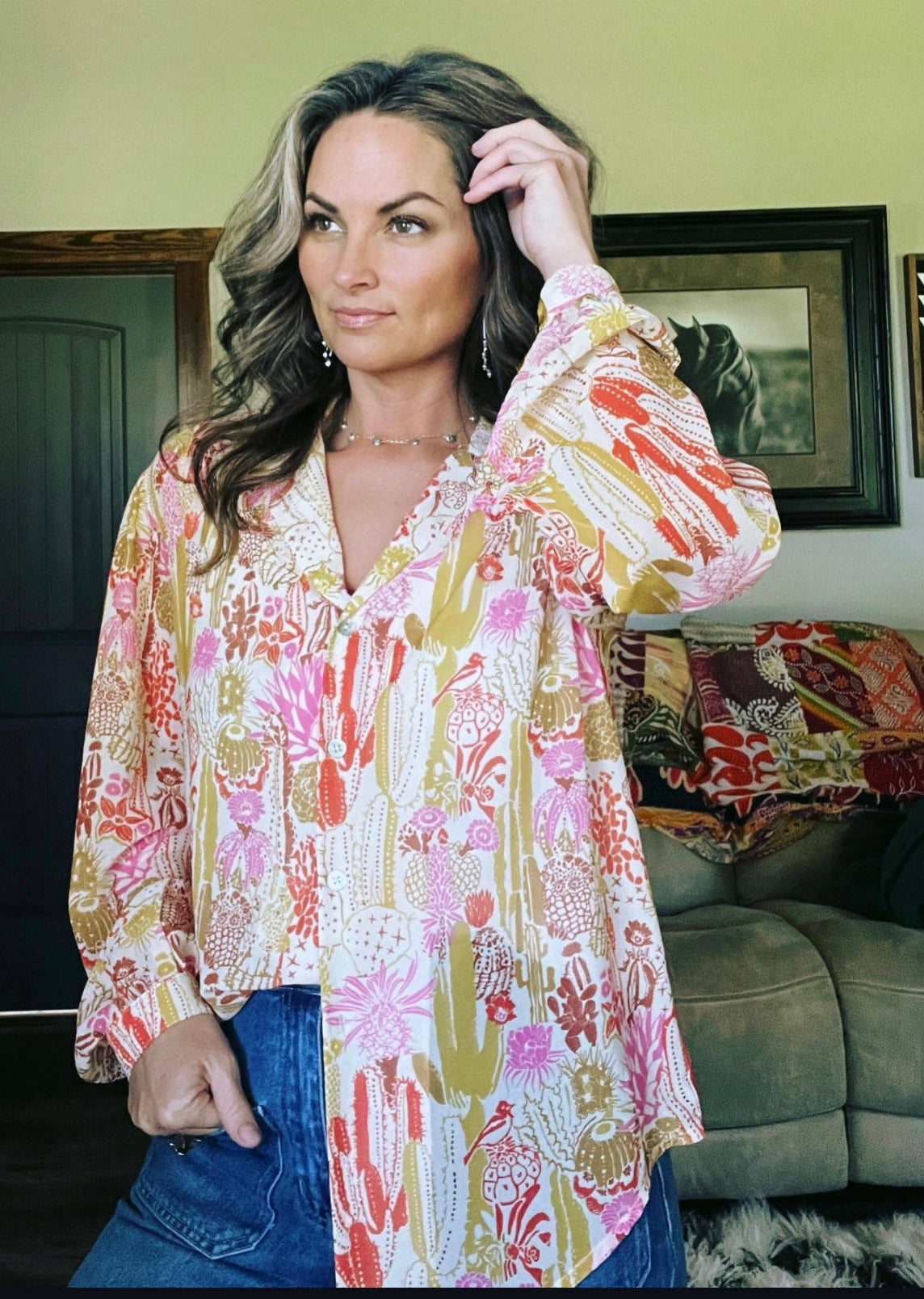 SINGLE SALE S51 TH2780 CACTI BLOUSE (1 Piece)