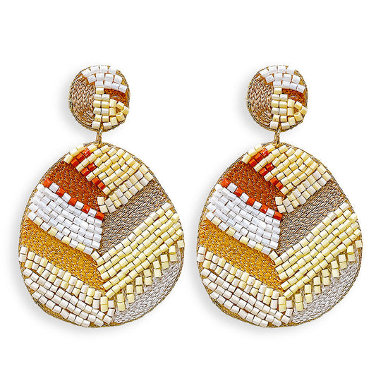 3257 R3- 113 Teardrop Beaded Dangle Earrings