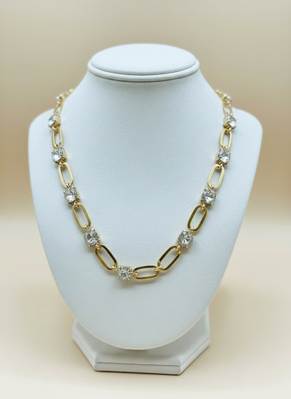 0417 R1-180 GOLD BLING PAPER CLIP NECKLACE