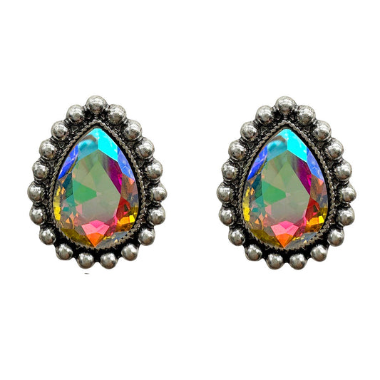 2265 T130 AB CRYSTAL TEARDROP STUD ER