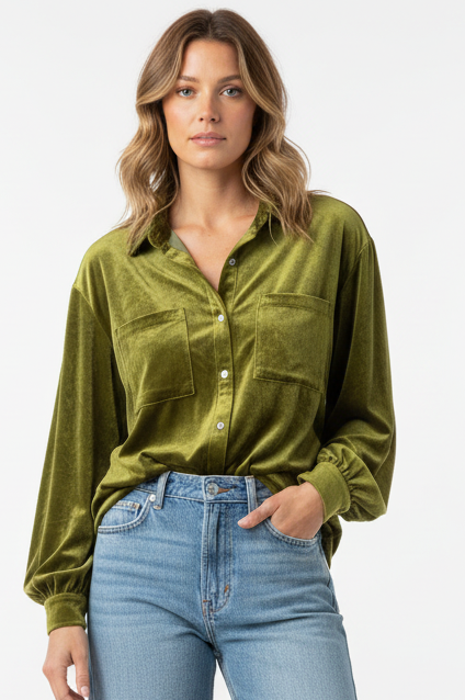 TH2780 GREEN  VELVET TOP (7 Pieces)