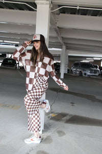 3002 MESH BROWN CHECKER SET