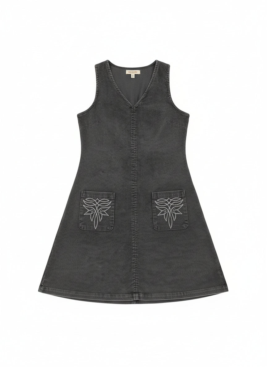 TH1407 BLACK CORDUROY SHIFT DRESS (7 Piece)