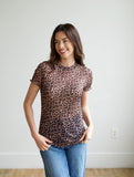 TH1224 CHEETAH MESH  SHORT SLEEVE TOPS (7 Piece)