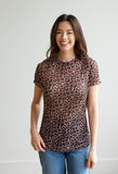 TH1224 CHEETAH MESH  SHORT SLEEVE TOPS (7 Piece)