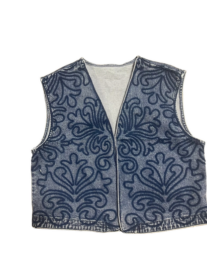TH162 DENIM SWIRL VEST  (7 Piece)