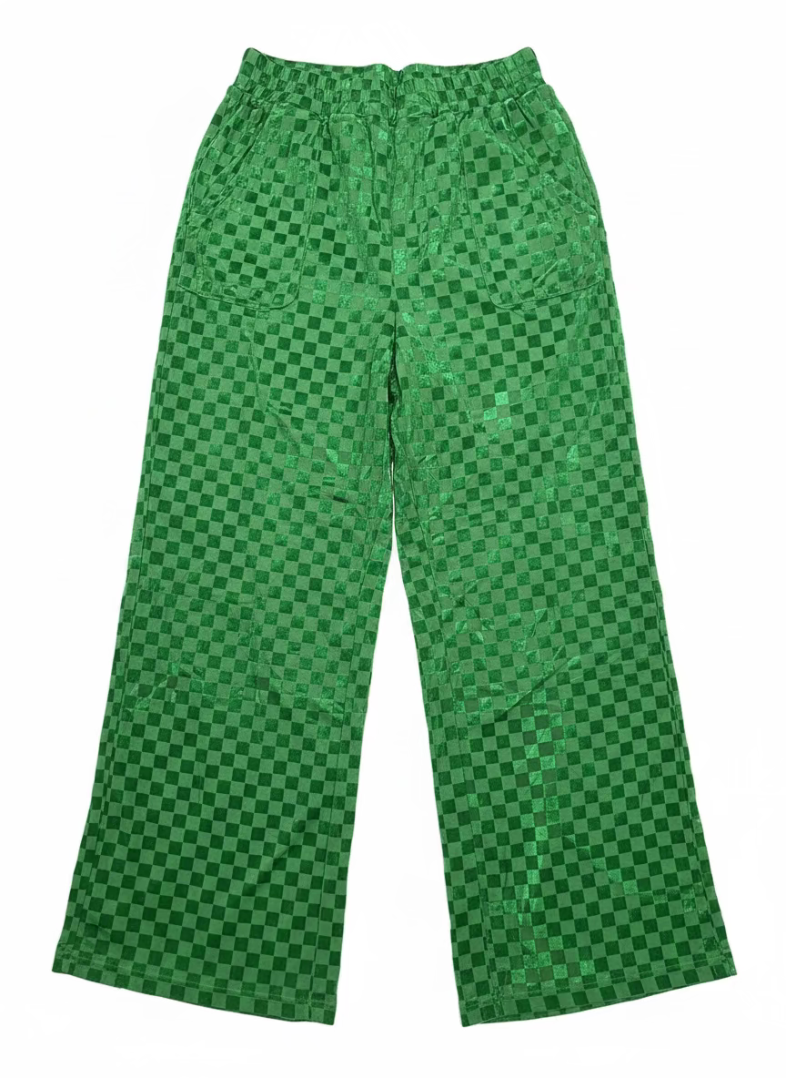 TH2108 GREEN CHECKER VELVET PANT  (1 PIECE)