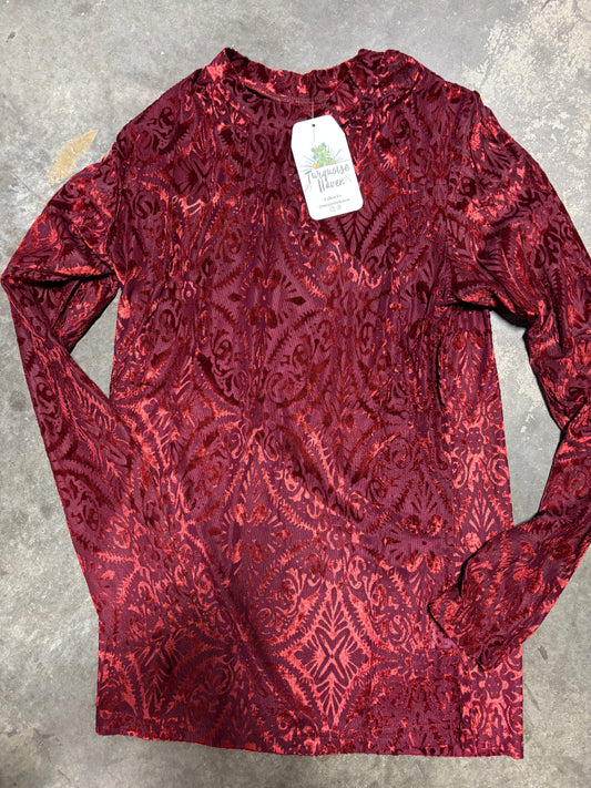 TH1221 RUST VELVET BURNOUT MESH TOP (7)