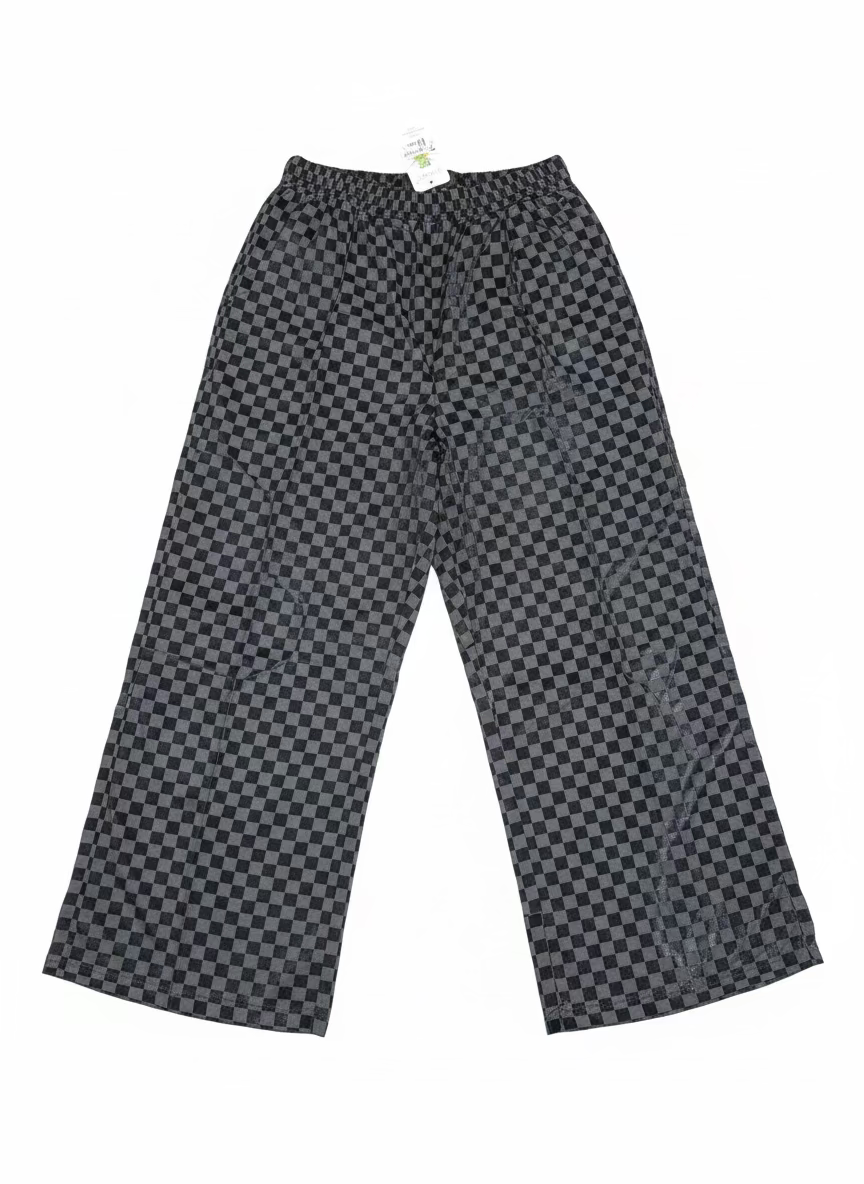 TH2108 BLACK CHECKER VELVET PANT  (1 PIECE)
